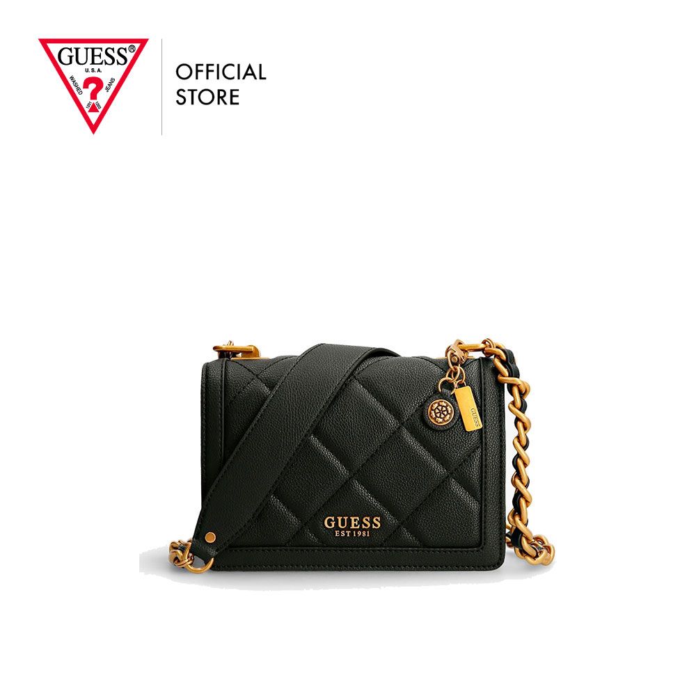 GUESS Women's Abey Black Crossbody Flap Bag
